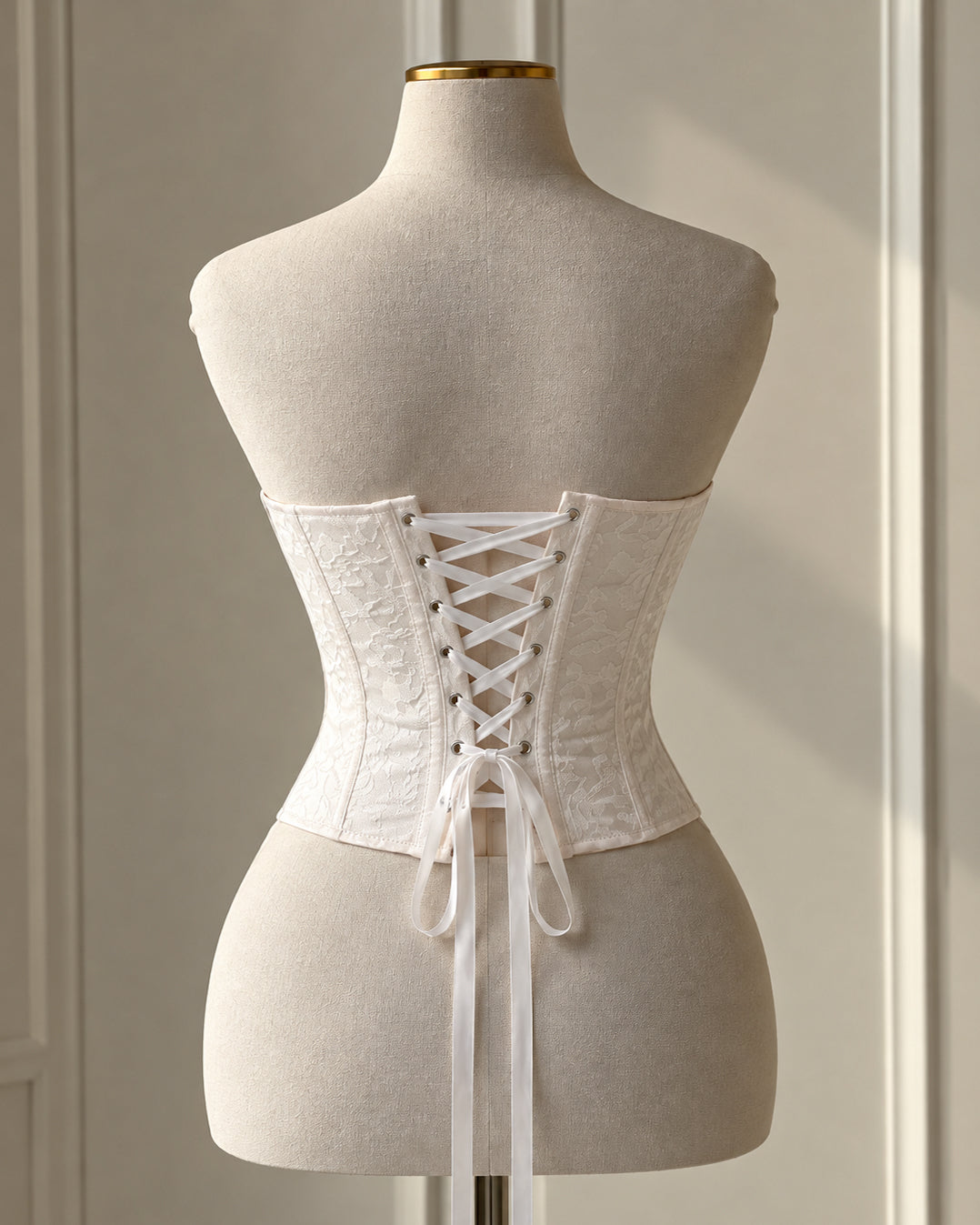 COTILLION READY APPLIQUE FLORAL EMBROIDERED CORSET
