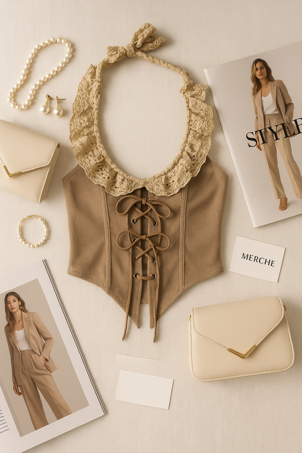 TANTRUM GYPSIE LACE SUEDE HALTERNECK TOP