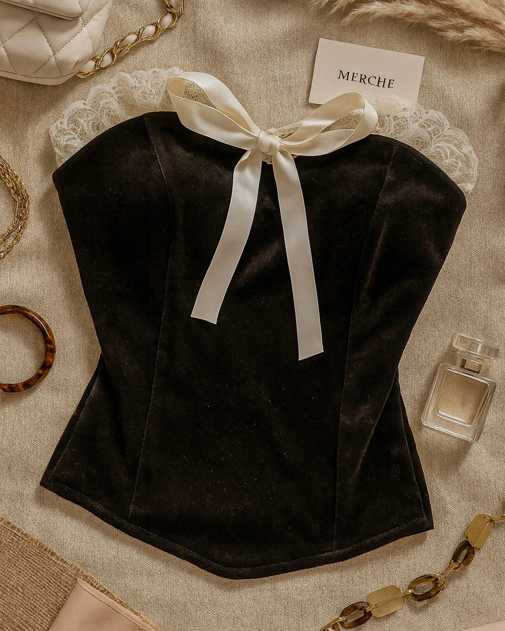 FLIRTY NOT SORRY VELOUR LUXE CORSET