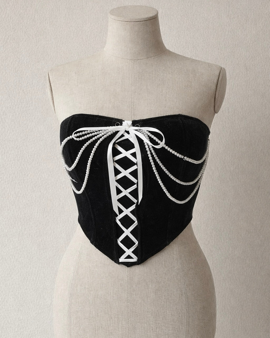 NOT YOUR BABY LUXE EMBELLISHED VELOUR  BANDEAU TOP