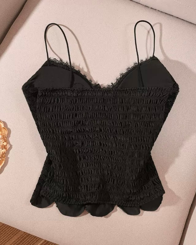WAITING FOR TONIGHT PADDED LACE CAMI TOP