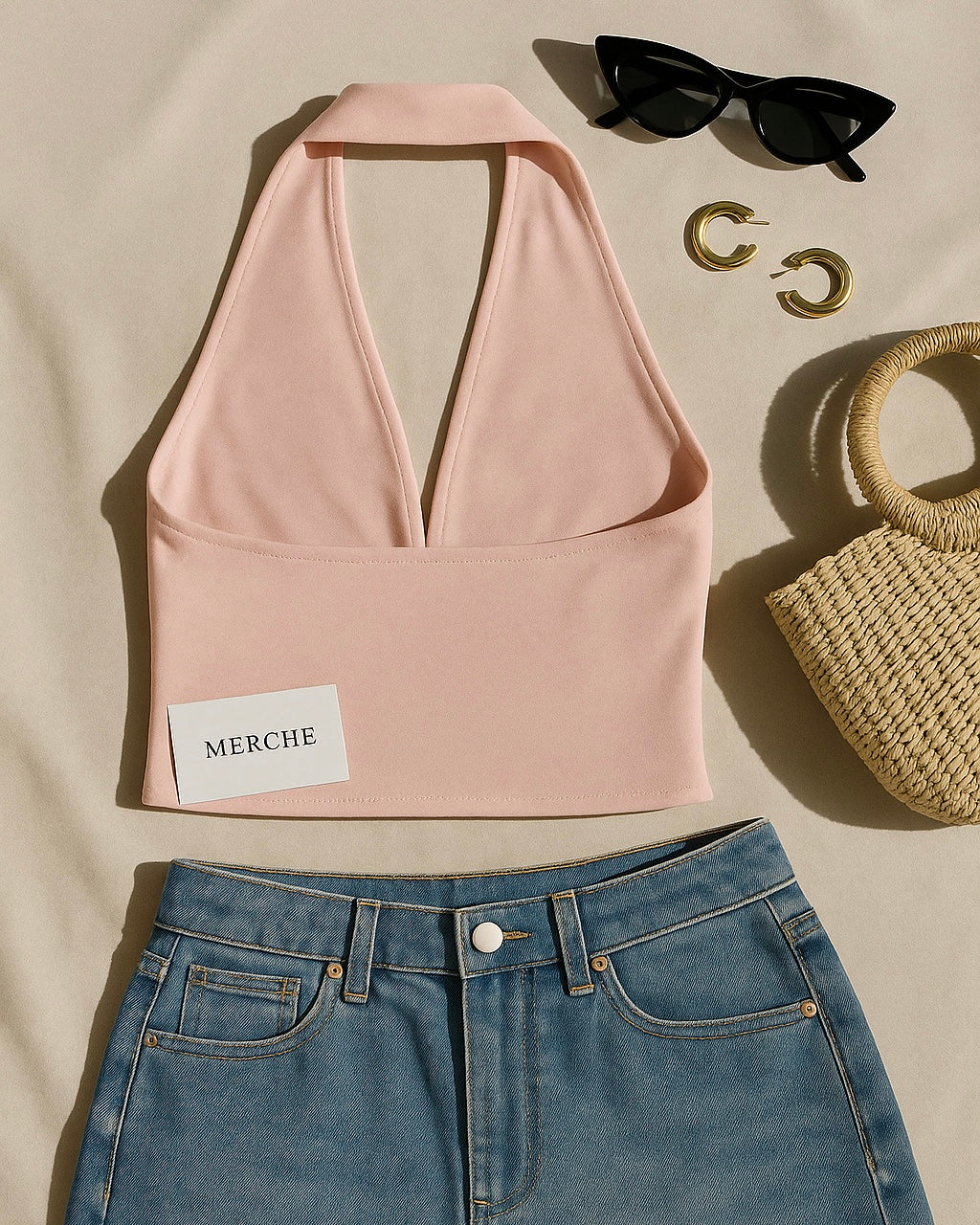 SLAY BELLE PINK COWL HALTERNECK TOP