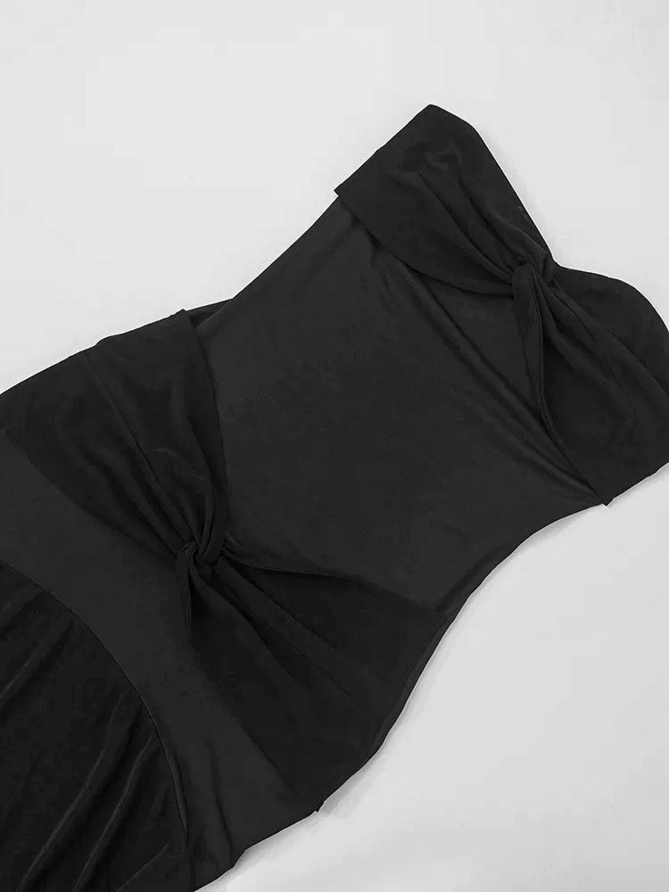 SIERRA NIGHTS TWISTED KNOT SHEER DETAIL MAXI DRESS