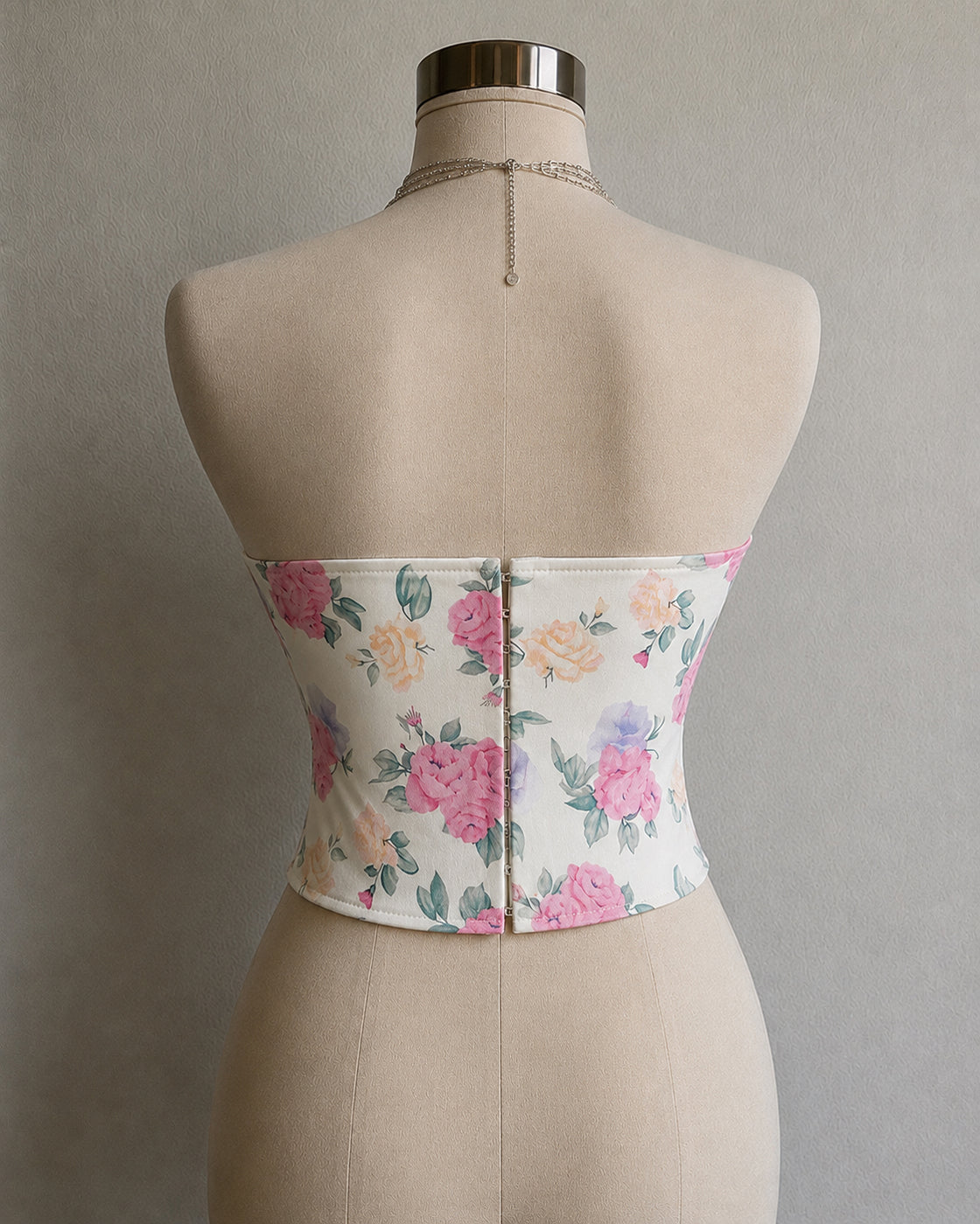 BLOOM OR GO HOME BONING DETAIL FLORAL CORSET