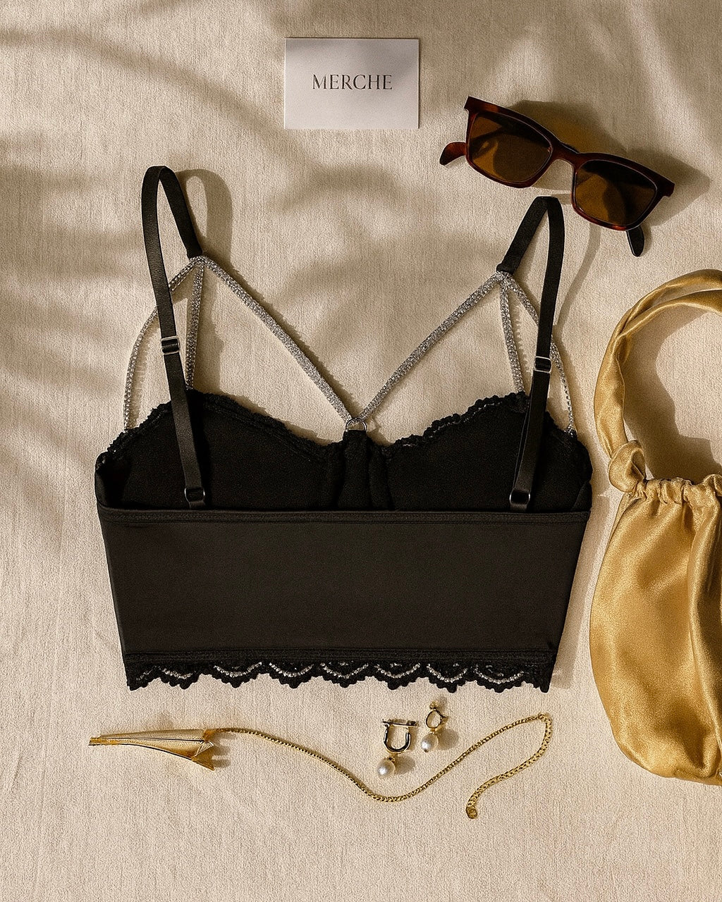 LATE NIGHTS DIAMOND DETAIL BRALETTE