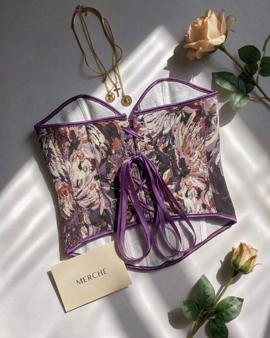 TAKE ME TO TOKYO FLORAL JACQUARD CORSET