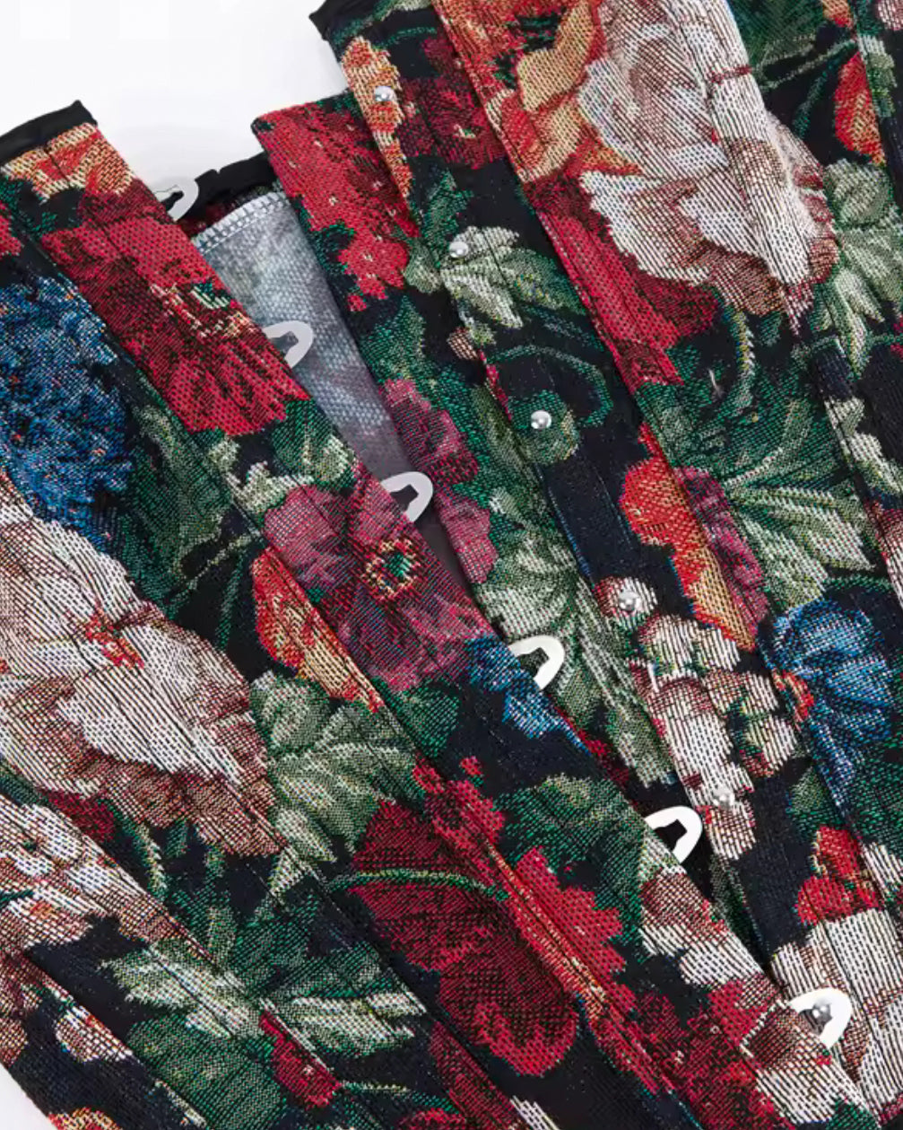 GUILTY PLEASURE FLORAL CURVED HEMLINE JACQUARD CORSET
