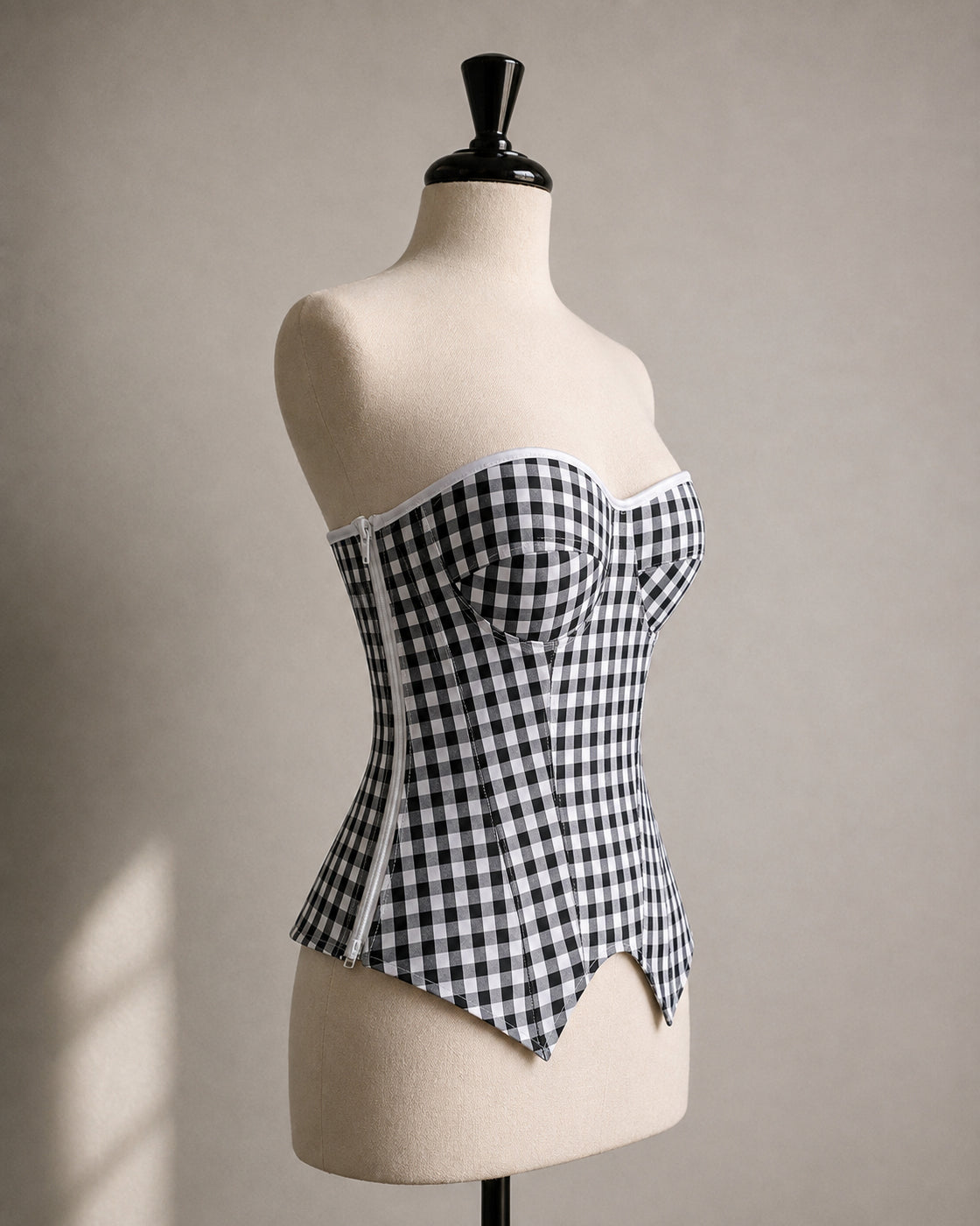 QUE COUNTRY SONGS CHECKS PADDED CORSET