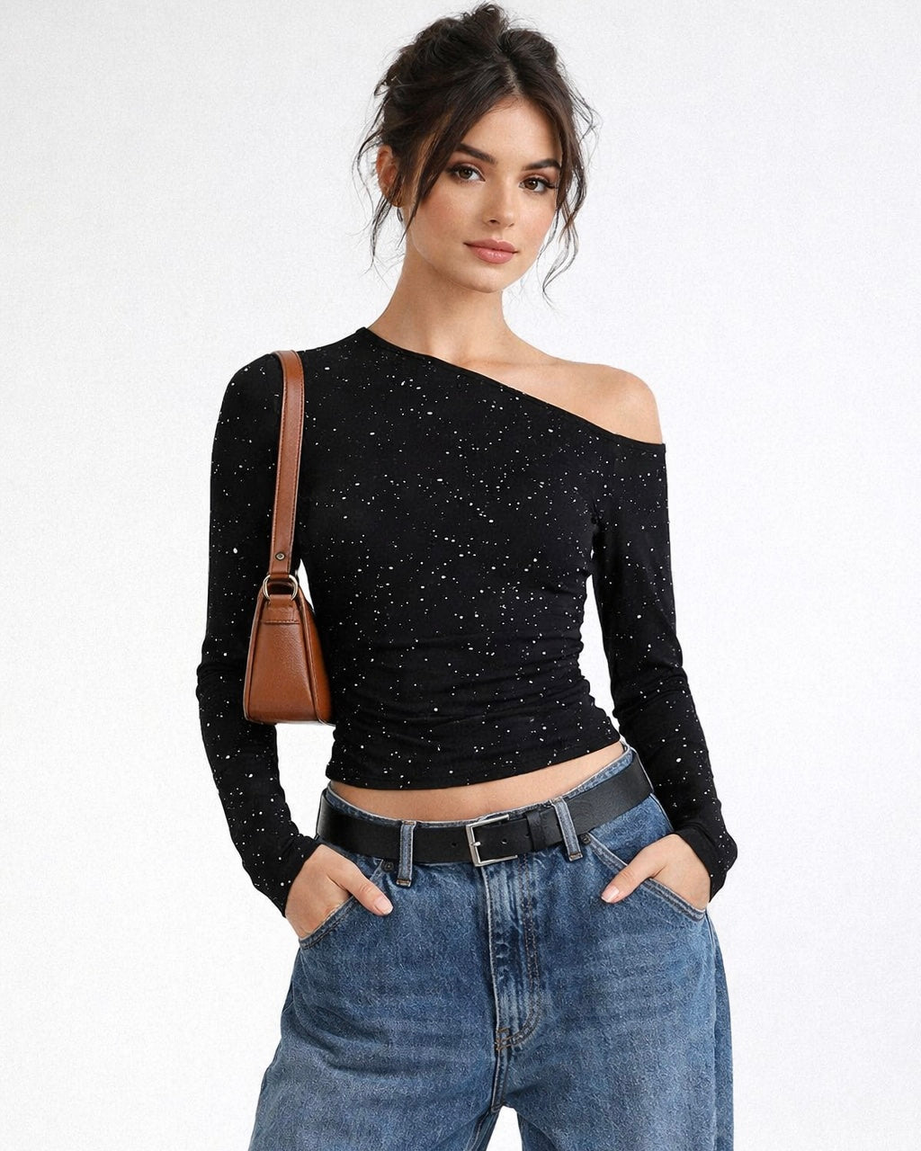 ANOTHER GALAXY SHIMMER OFF-SHOULDER TOP
