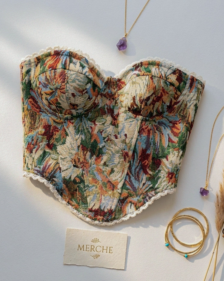 CLOSE TO MAGIC FLORAL JACQUARD CORSET