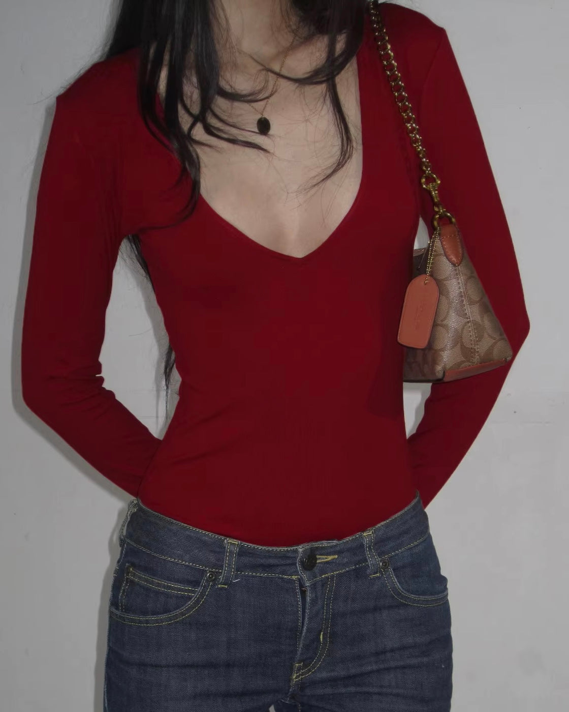 HOTLINE FIT LUXE DEEP RED BODYSUIT