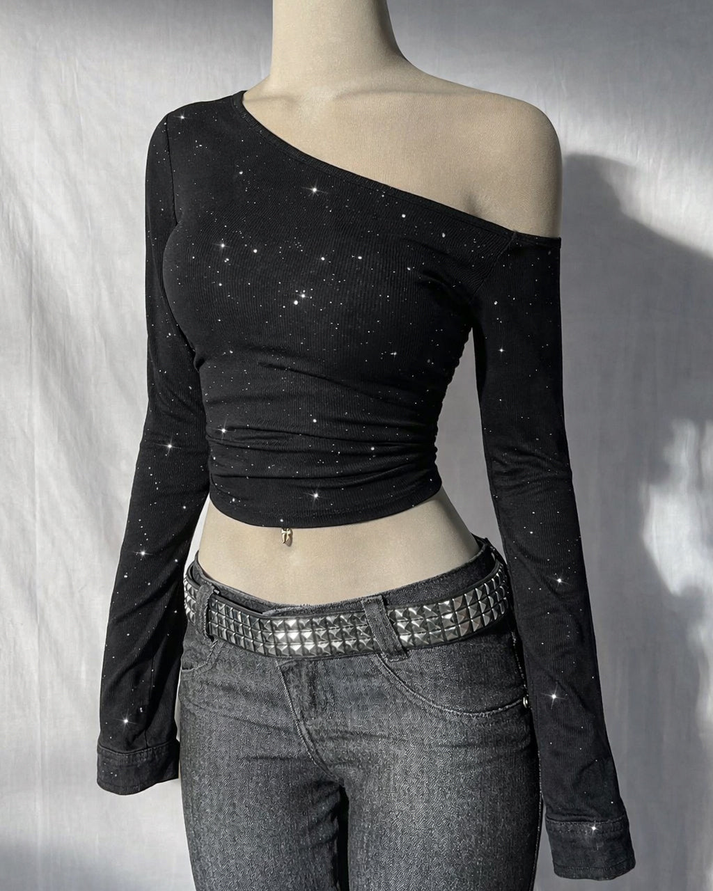 ANOTHER GALAXY SHIMMER OFF-SHOULDER TOP
