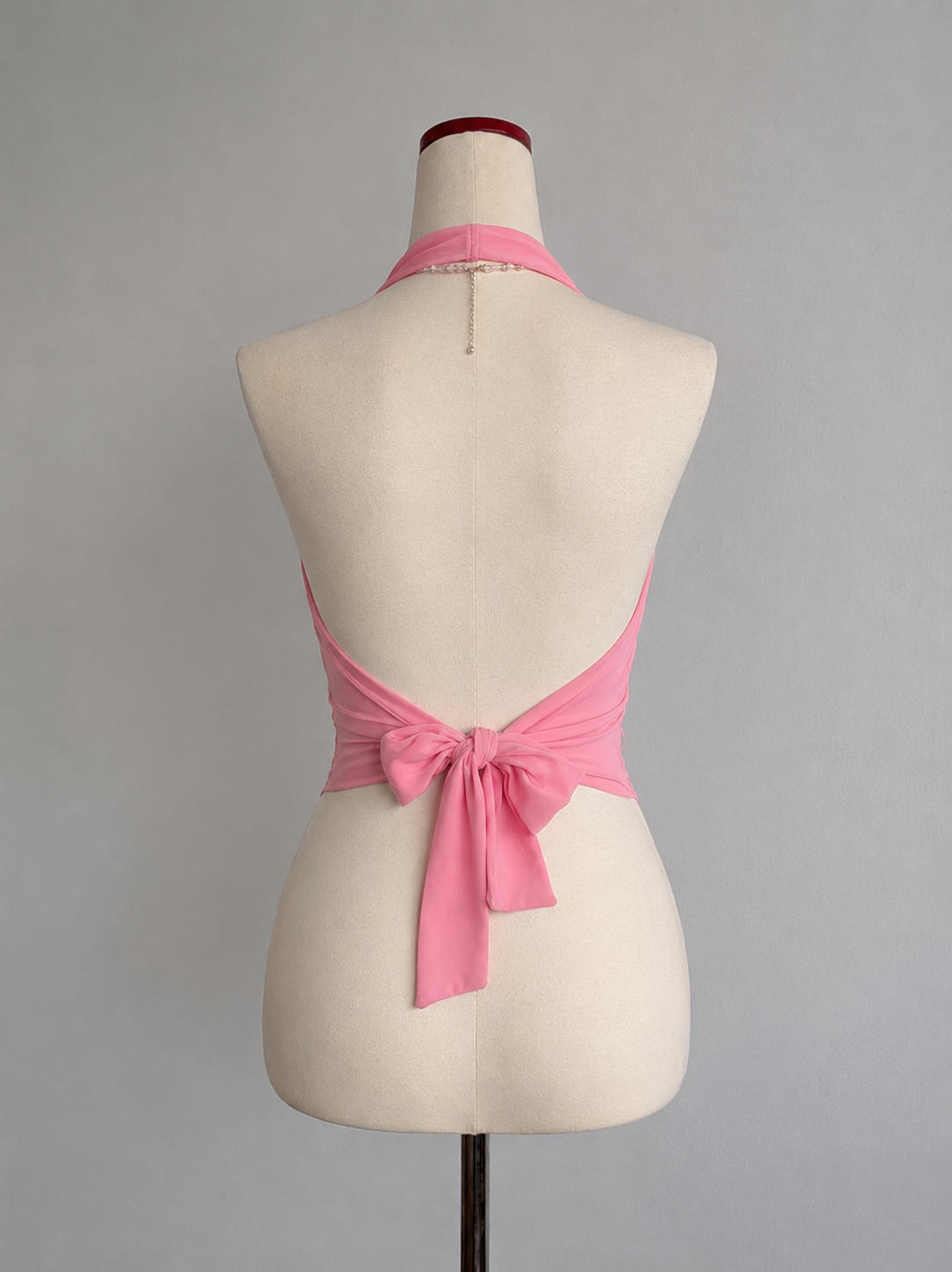 INSTANT KARMA DRAPED ASYMMETRICAL BACKLESS BLUSH PINK TOP