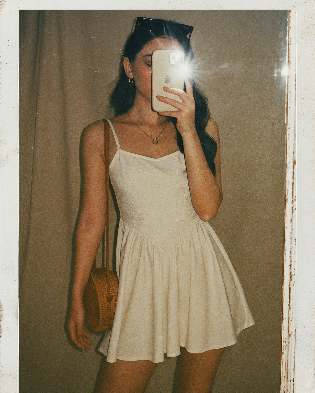 INFATUATED WHITE APPLIQUE FLARE DRESS