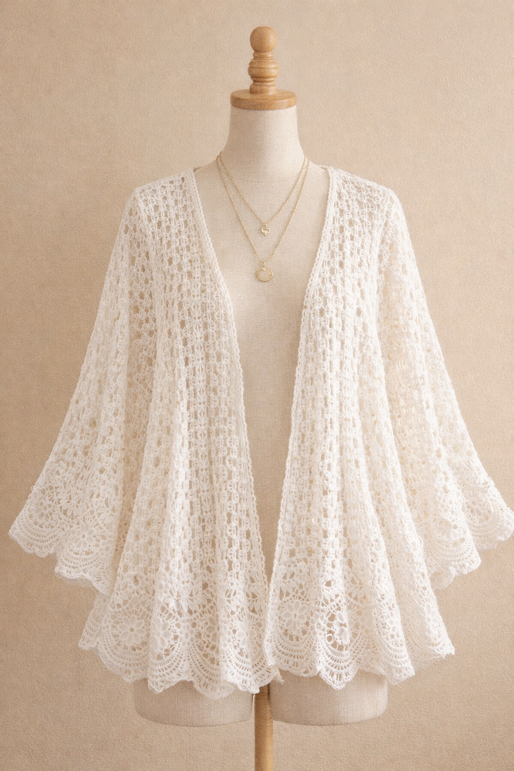 LEGACY GIRL LUXE KNITTED WHITE BOHO SHRUG
