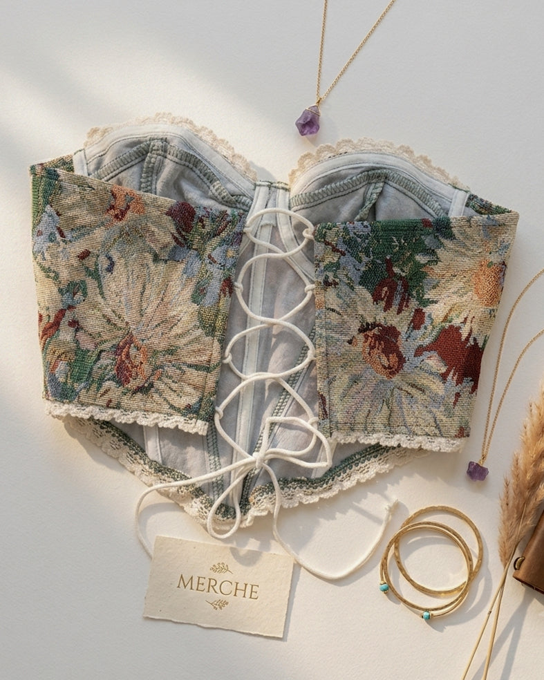 CLOSE TO MAGIC FLORAL JACQUARD CORSET