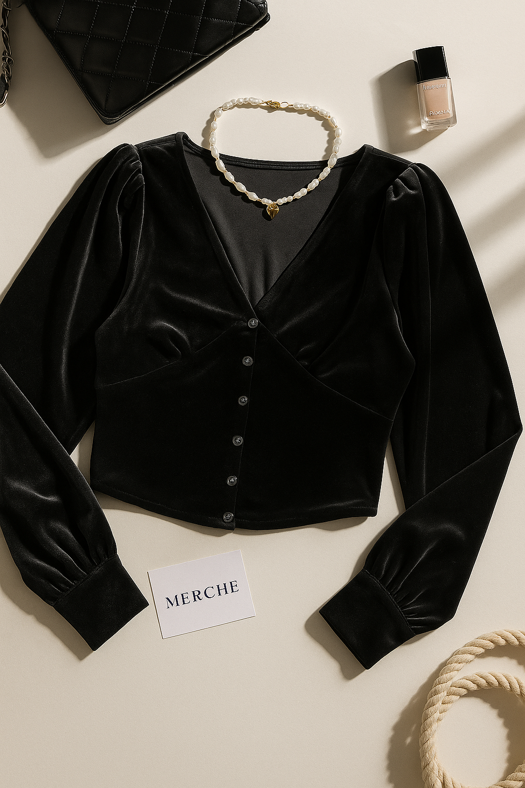 GONE GLAM VELOUR TOP