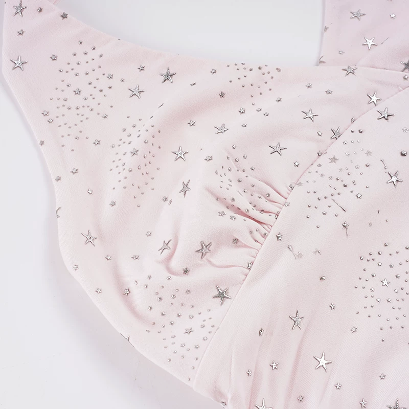 VANITY AFFAIR STARDUST LUXE PINK HALTERNECK TOP