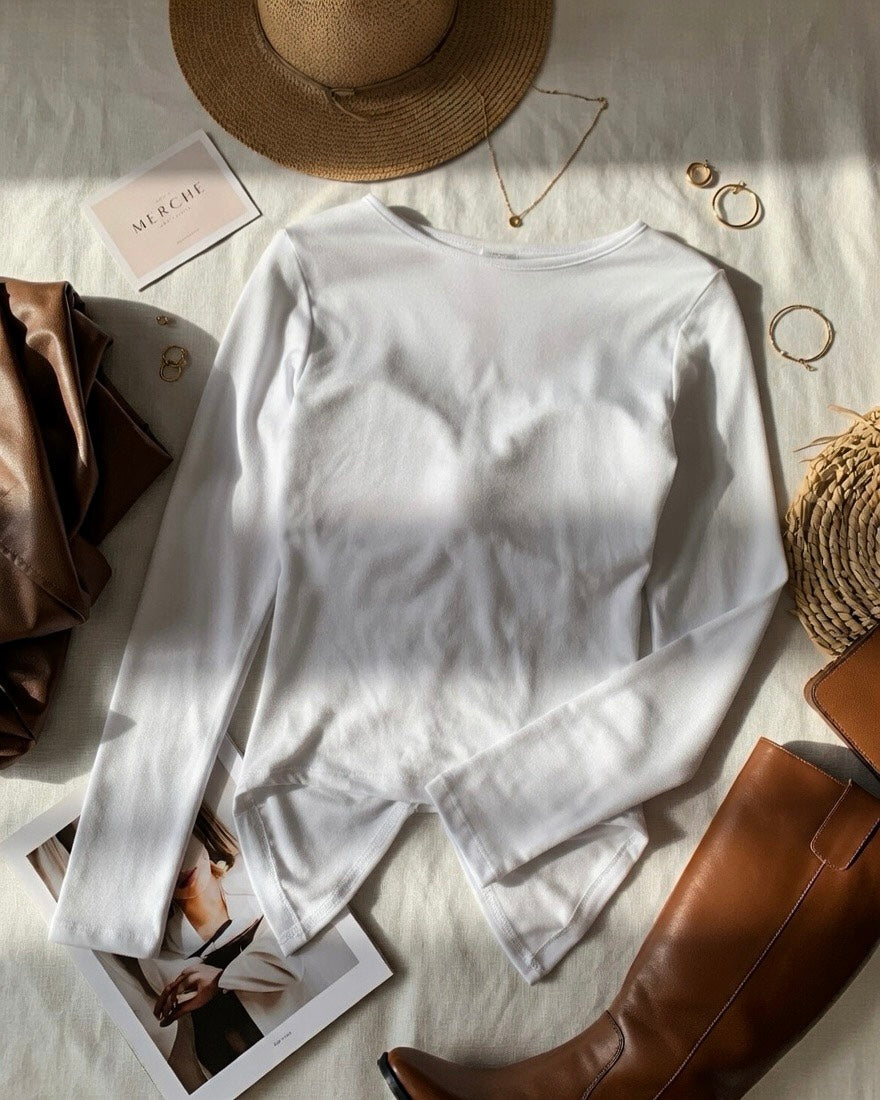 SLAY ERA PADDED SCARF DETAIL WHITE TOP
