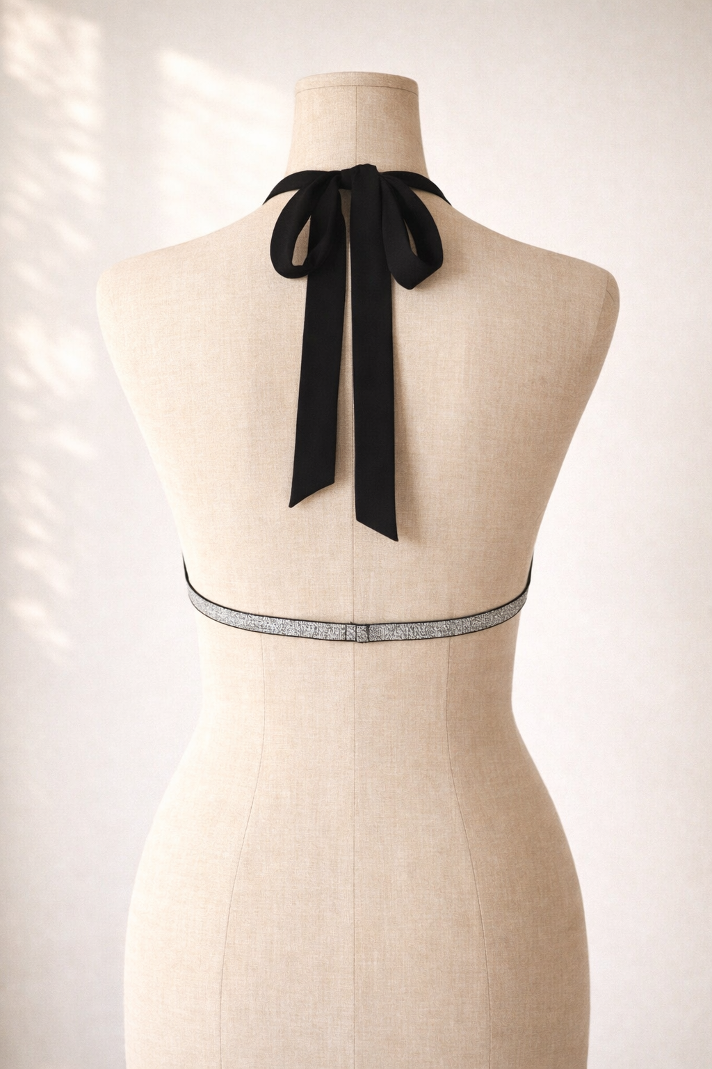 VIRAL MOMENT BACKLESS COWL SILVER STRAP HALTERNECK TOP