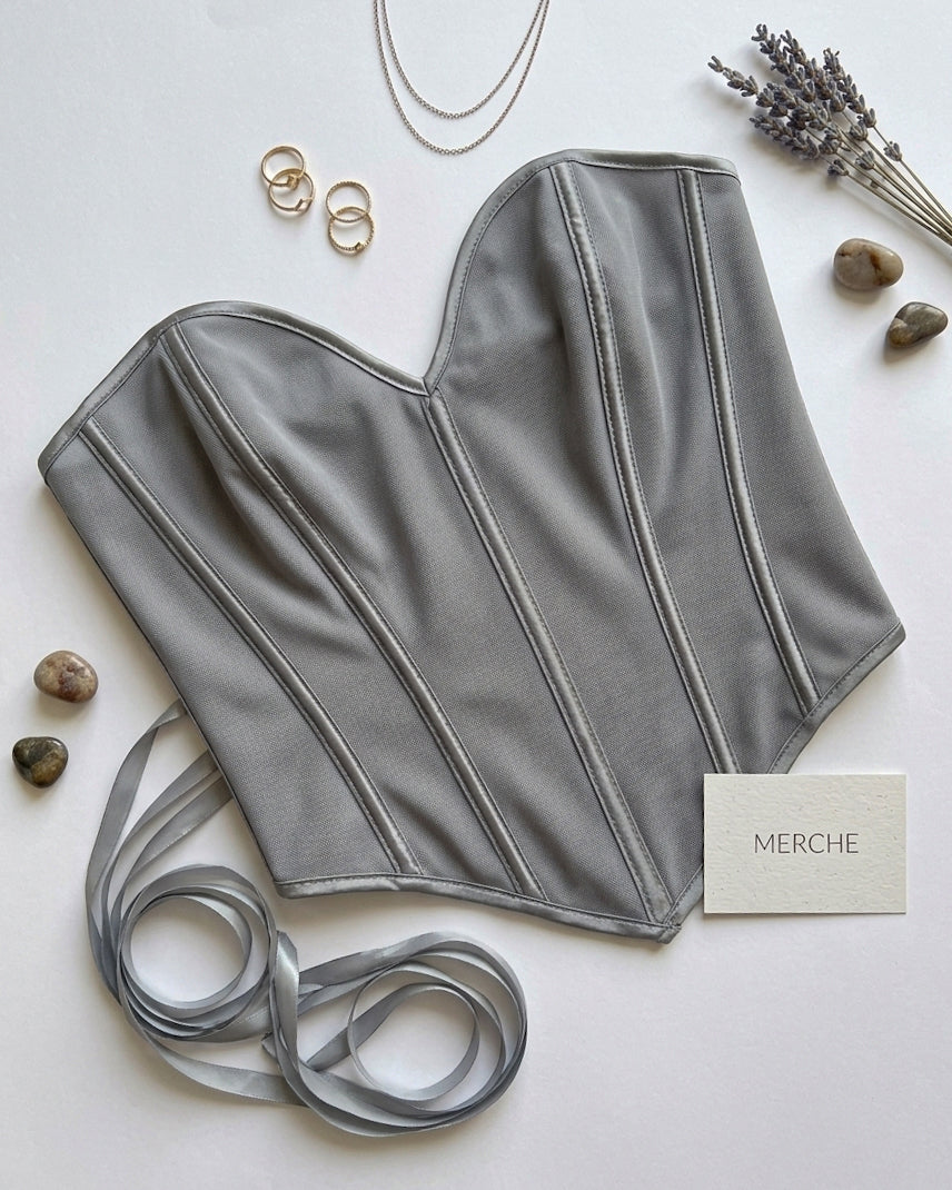 BRAT ENERGY BONING GREY CORSET