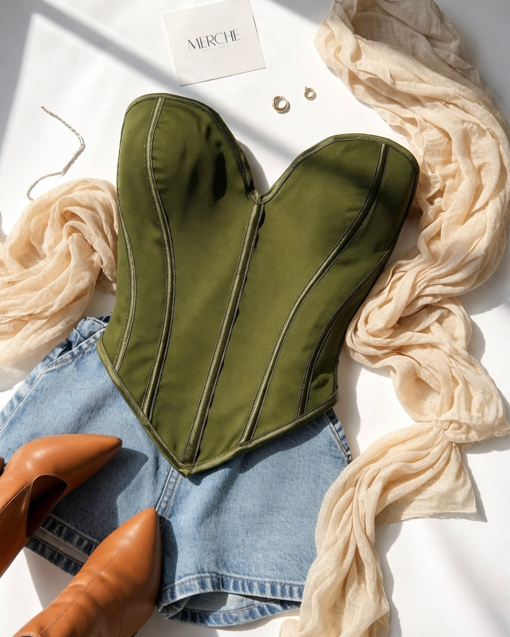 BRAT ENERGY BONING GREEN CORSET