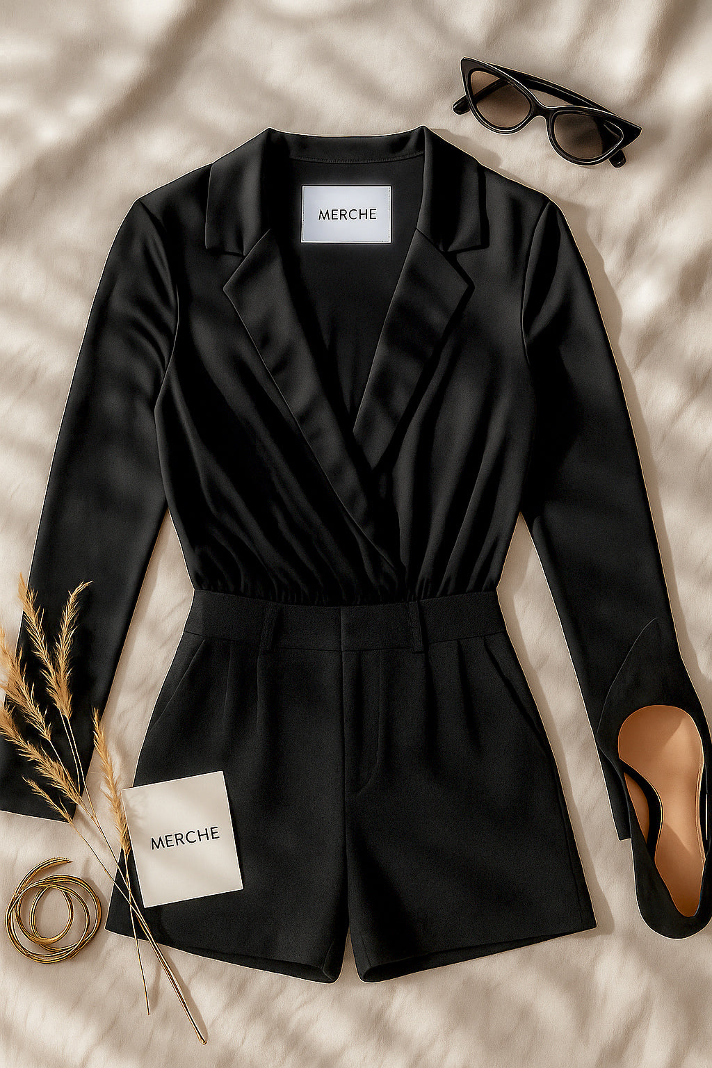 SANGRIA HOUR BLACK SATIN BODYSUIT