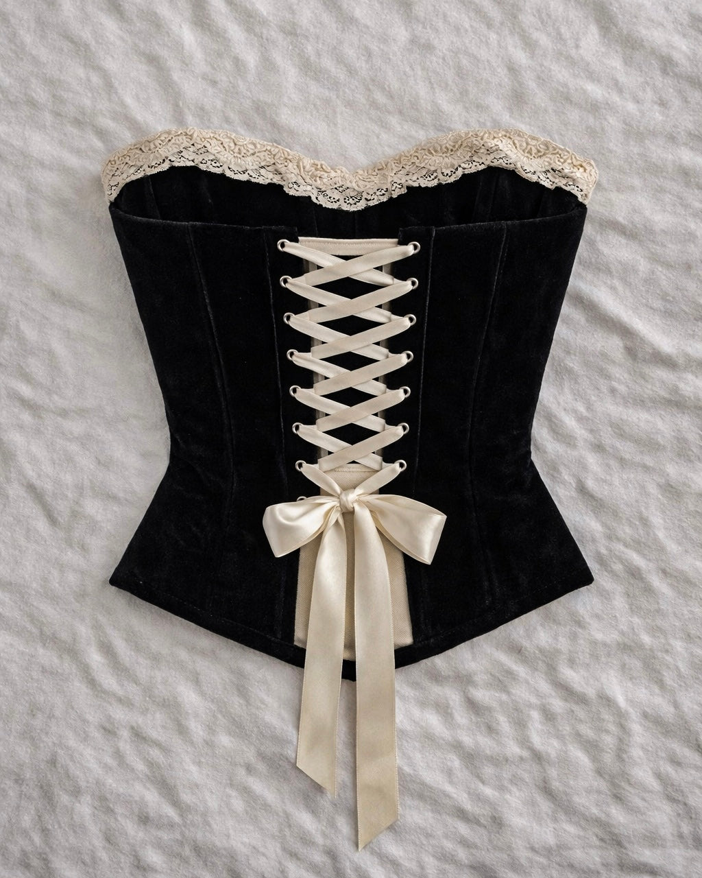 FLIRTY NOT SORRY VELOUR LUXE CORSET