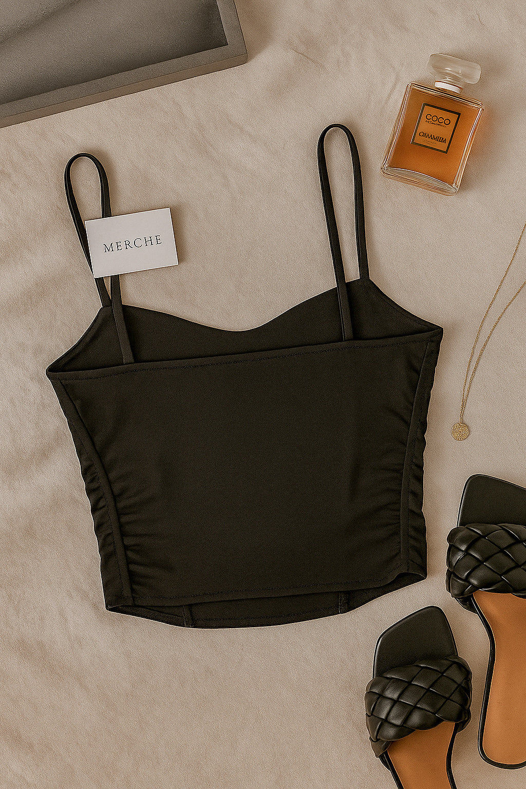 SPIRITED AWAY CUT-OUT LUXE CAMI TOP
