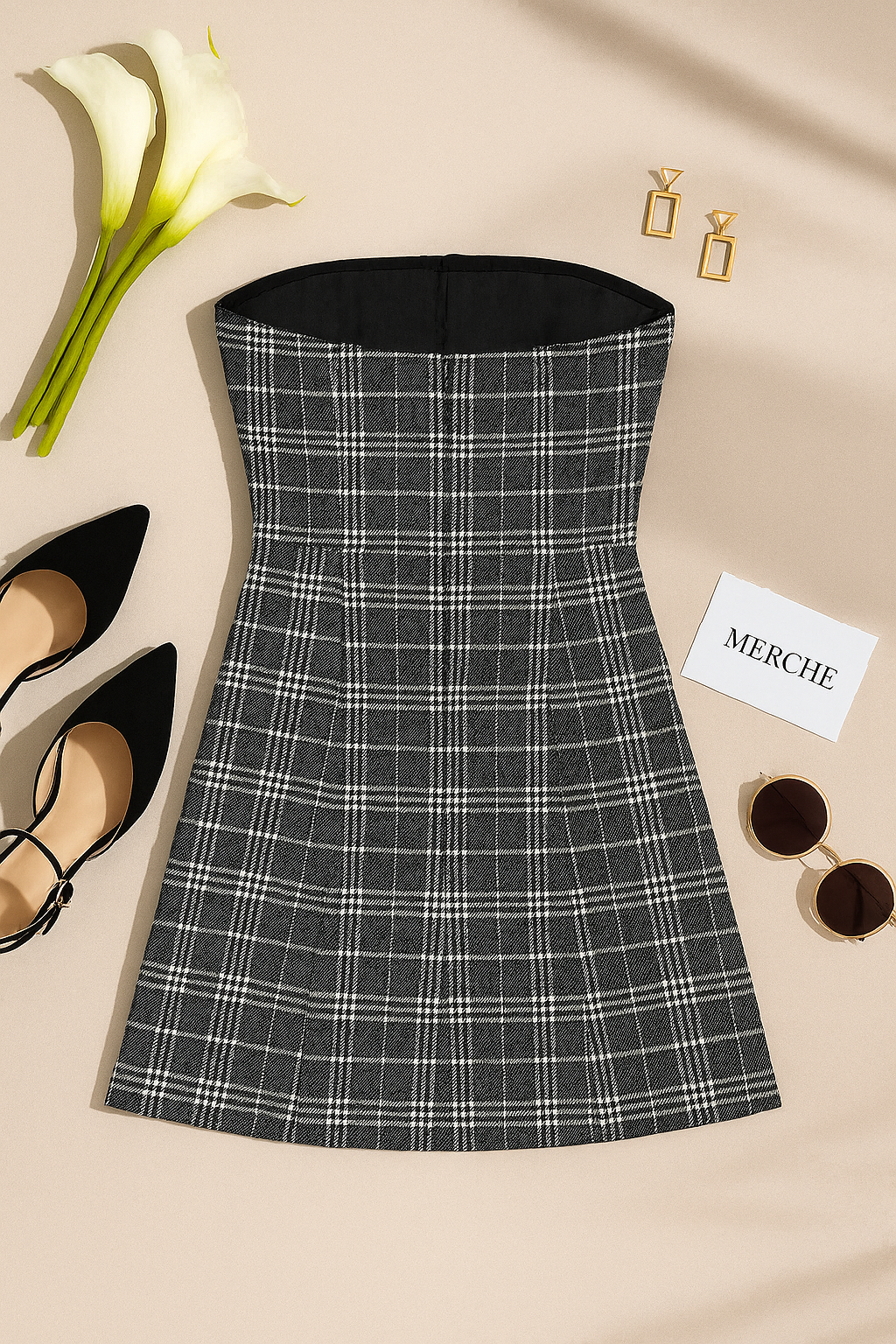 JUST FOLLOW ME BANDEAU FLARE DRESS
