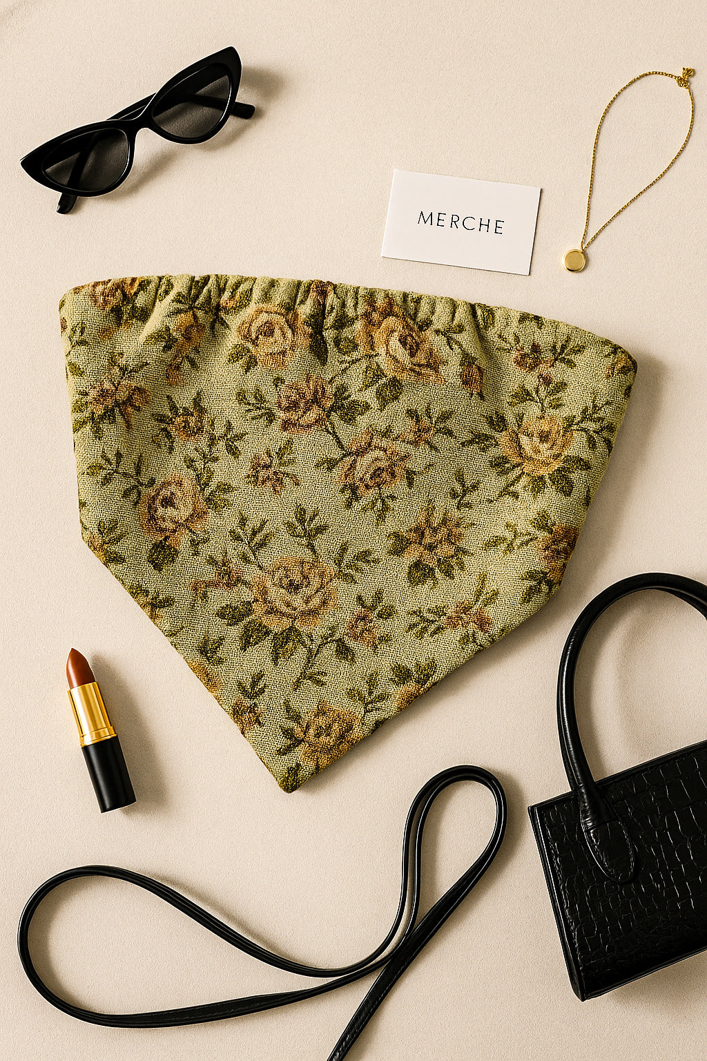 LOVE ME AGAIN JACQUARD SCARF TOP