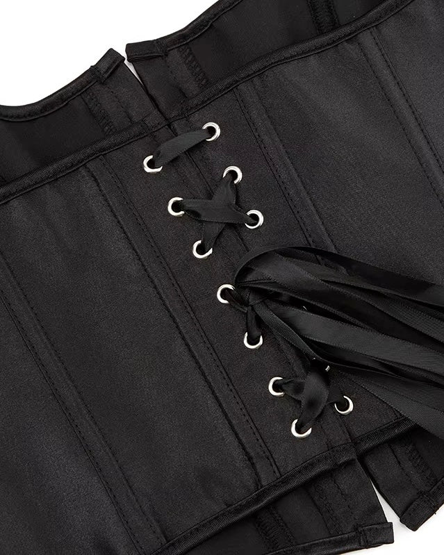 BAY OF GLAM BONING DETAIL CORSETED HALTERNECK TOP