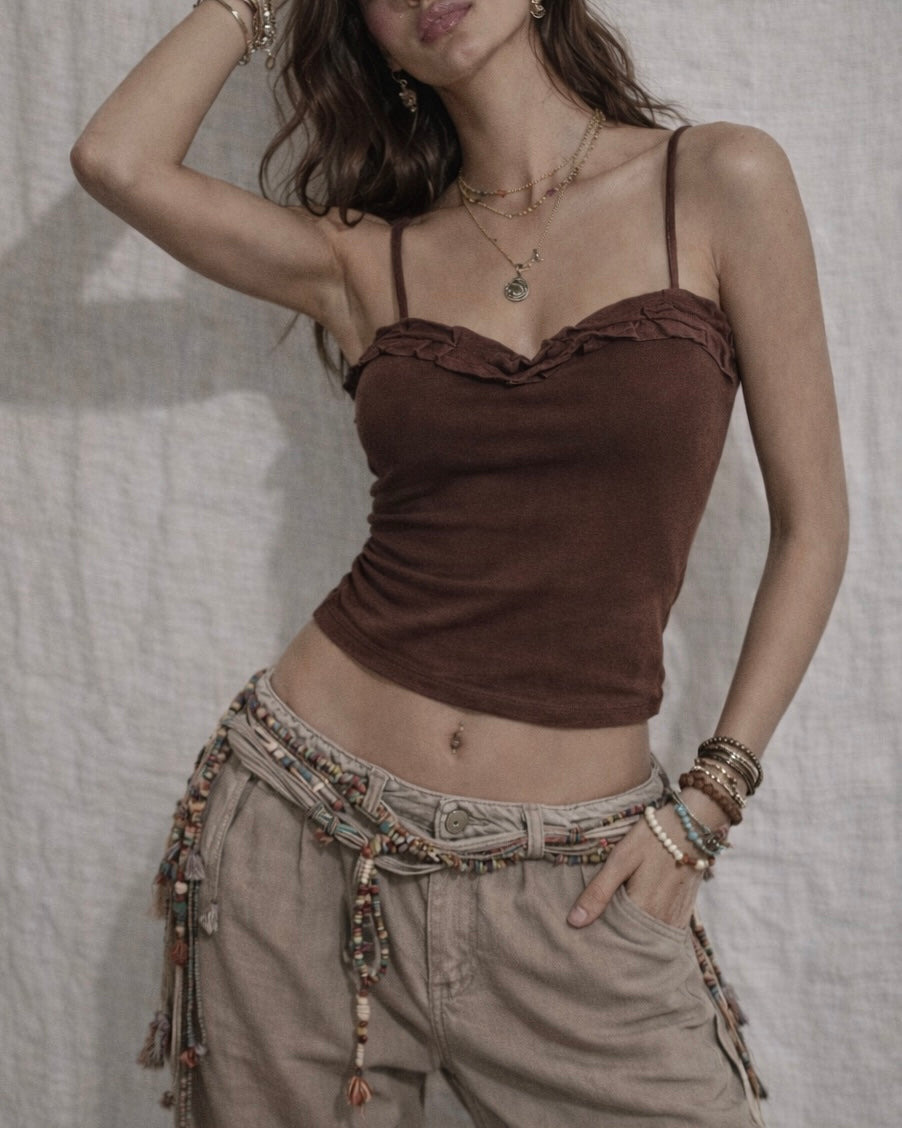 BEYOND BASIC PADDED COCAO CAMI TOP