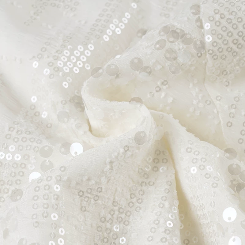 CALL US NOMADS GLITTER EMBELLISHED RUFFLE WHITE DRESS