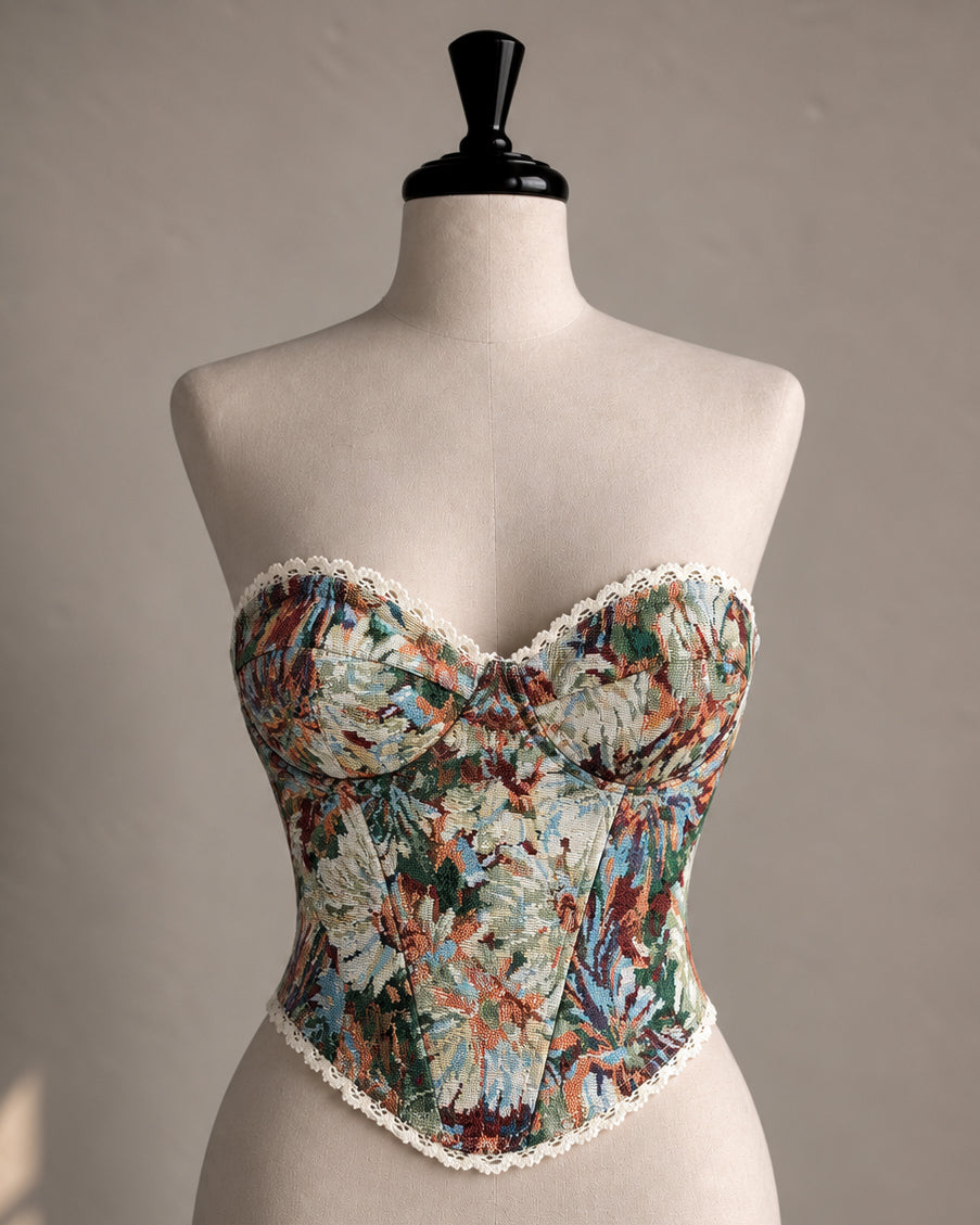 CLOSE TO MAGIC FLORAL JACQUARD CORSET