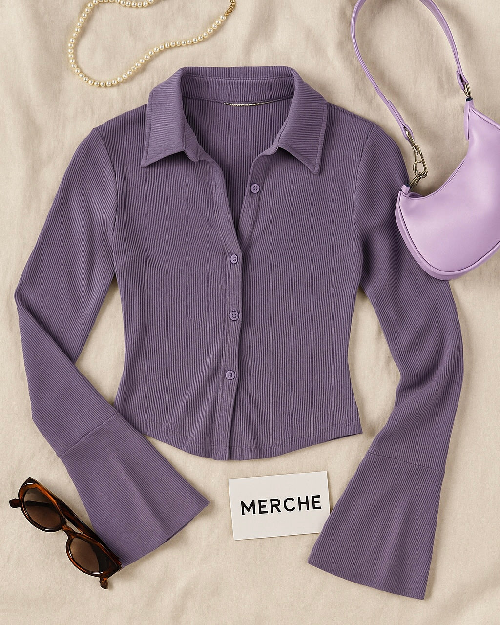 SLAYCHELLA RIBBED LUXE PURPLE TOP