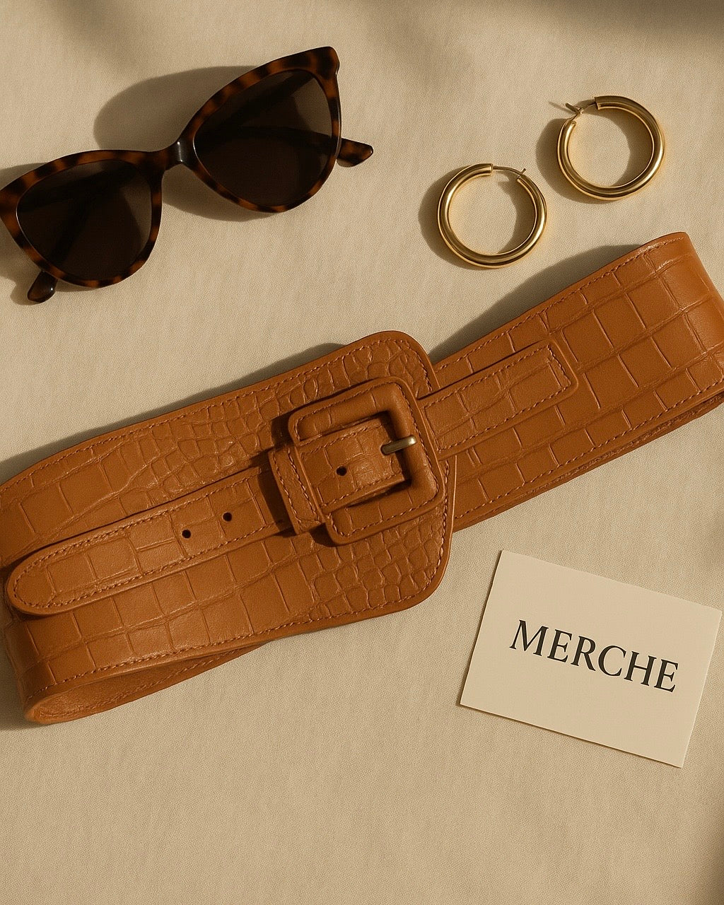 PICTURE PERFECT LUXE CROC FINISH WAIST BELT
