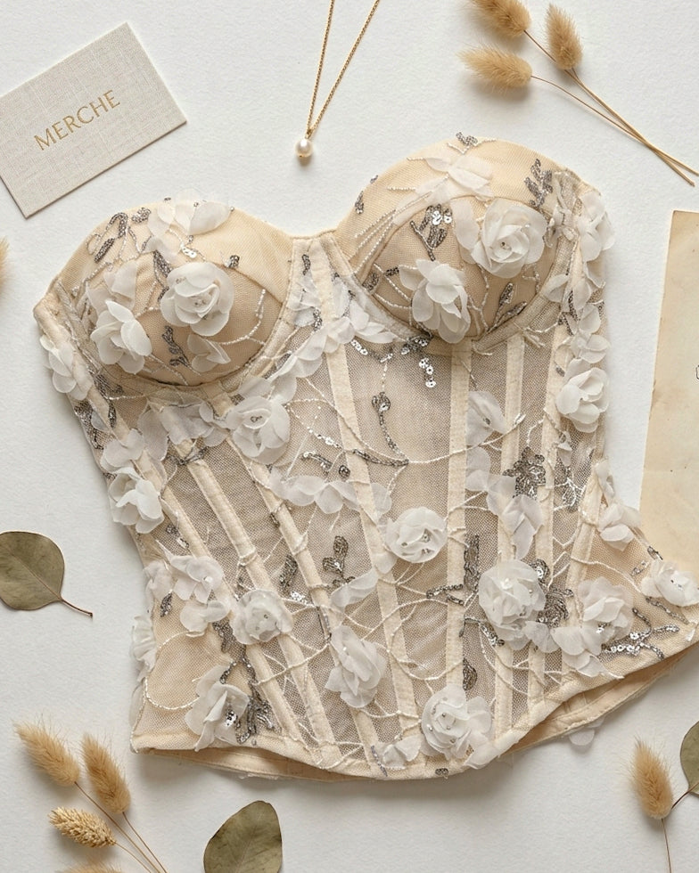 ANGELS IN THE DARK APPLIQUE EMBELLISHED CORSET