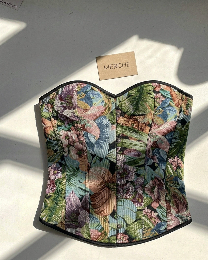 WILD ROOTS FLORAL JACQUARD CORSET
