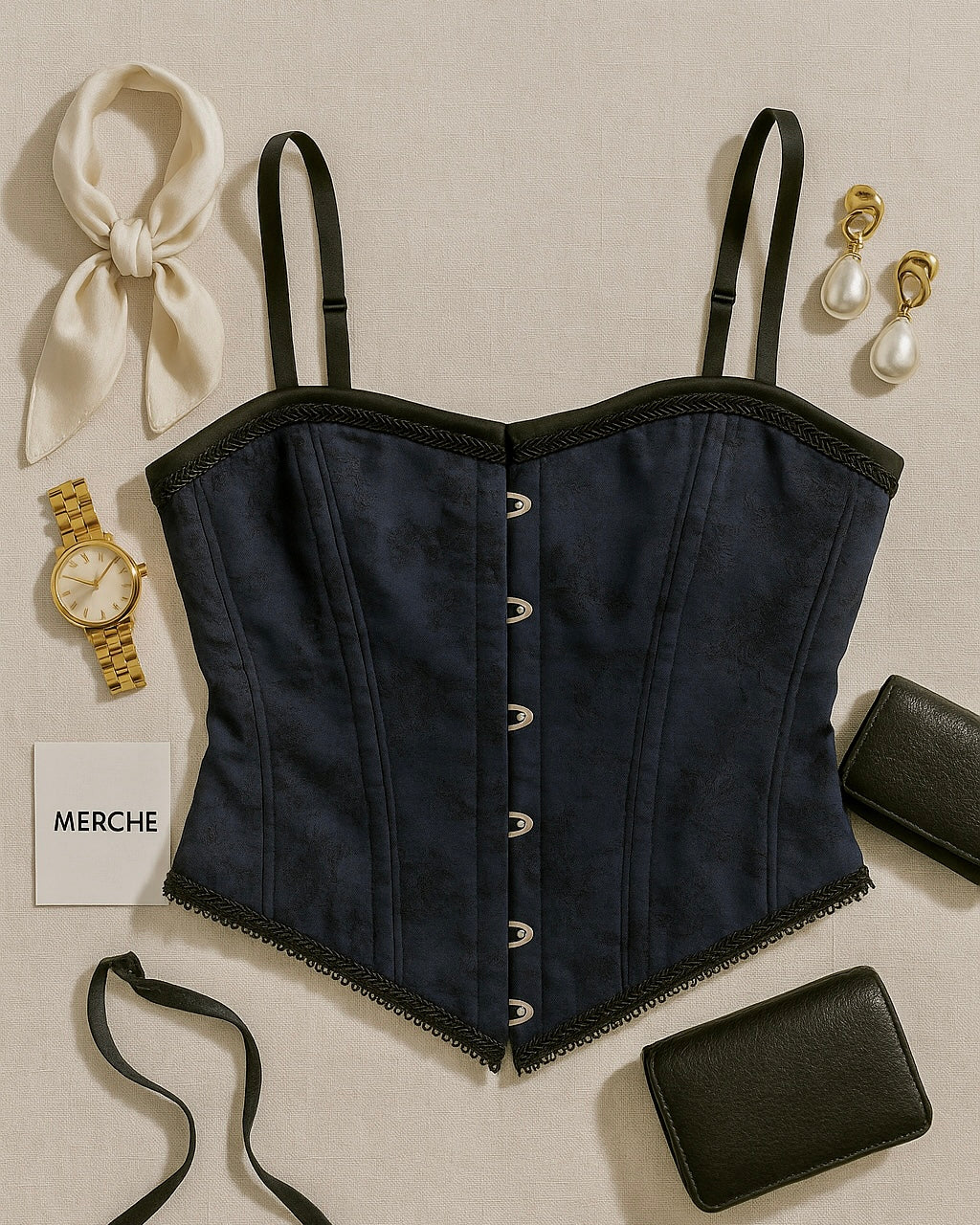 WAY OF LIFE EMBROIDERED CORSETED TOP