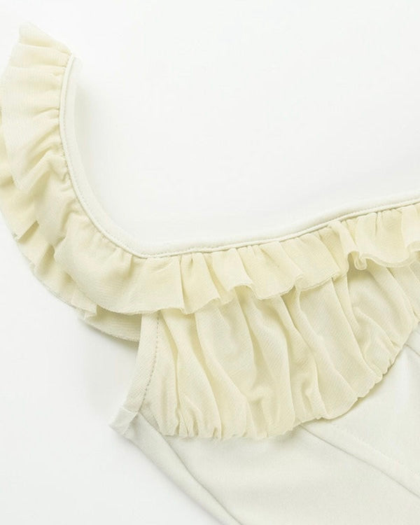 AUTUMN MORNING IVORY RUFFLE TOP