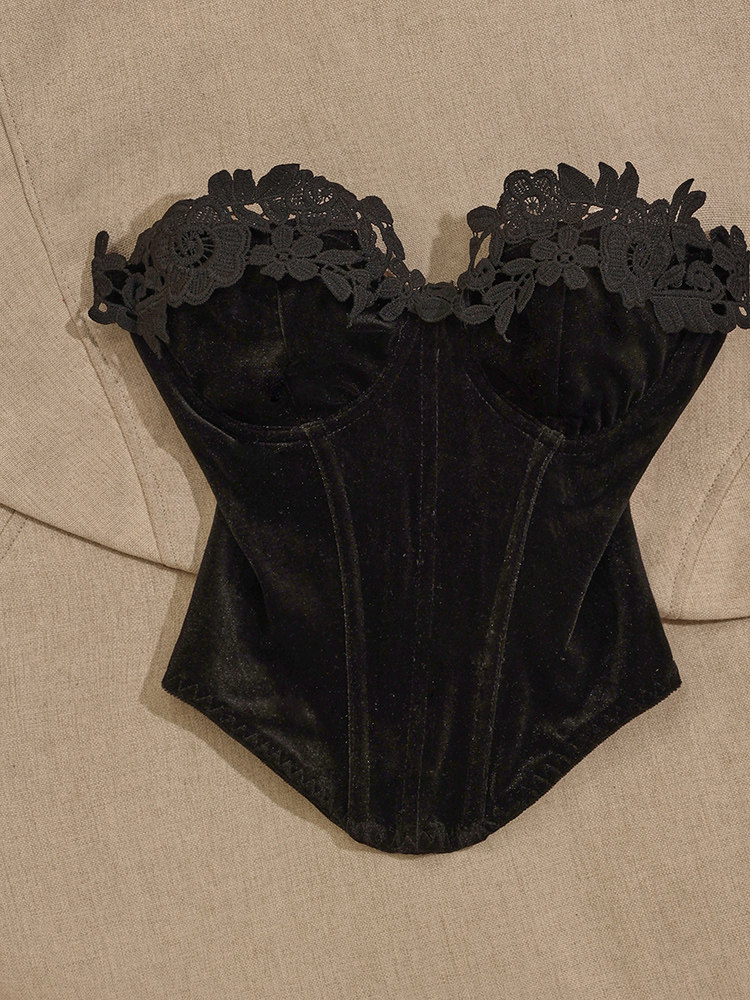 WILD WILD WEST VELVET APPLIQUE CORSET