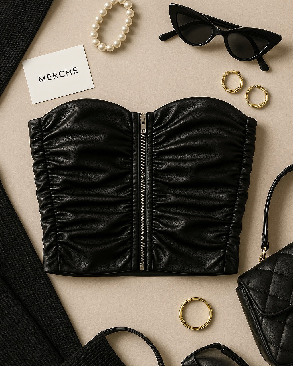 MYSTIC MOMENT LEATHER BANDEAU TOP