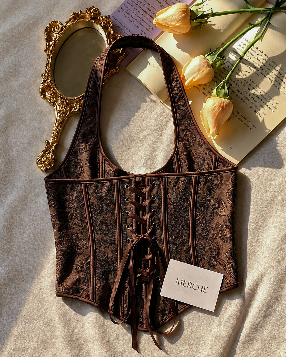 ESPRESSO MARTINI BONING HALTERNECK CORSET