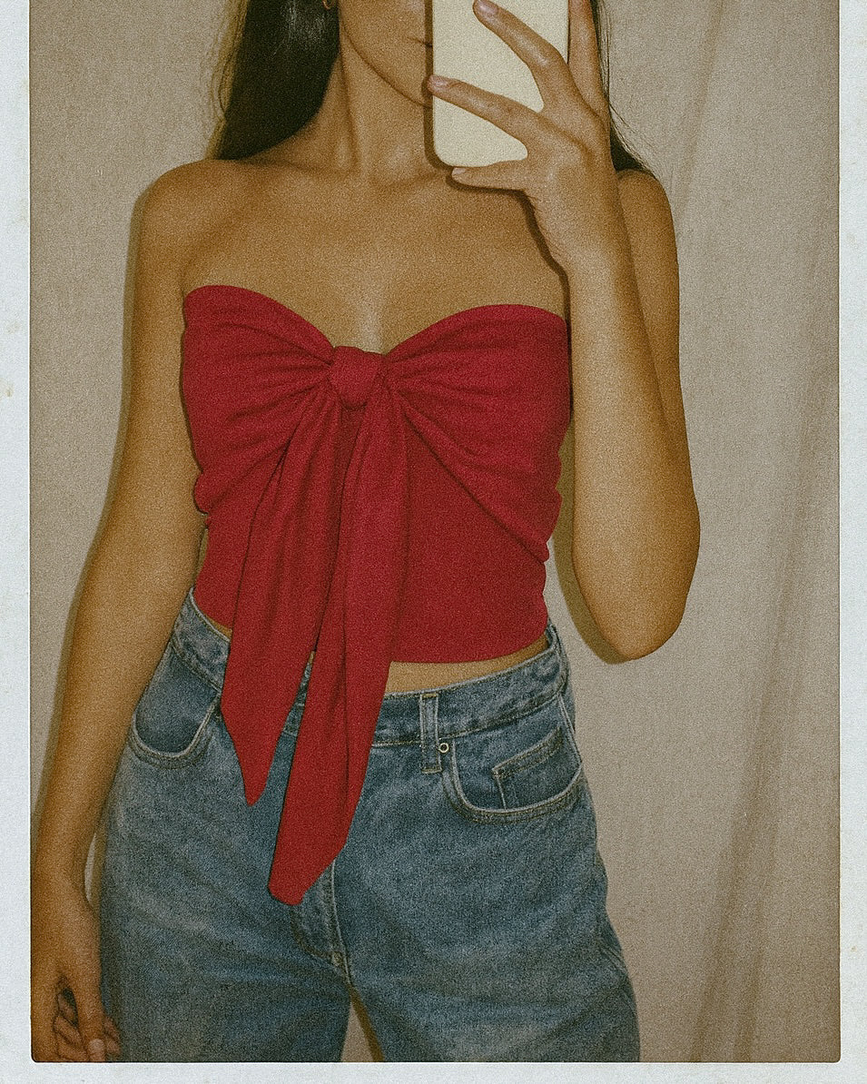 THE HEART-STOPPER BOW BANDEAU TOP