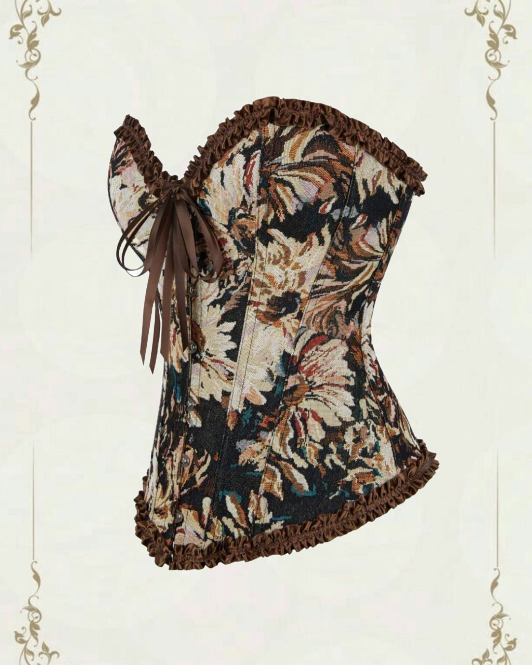 ALMOST LOVE BROWN JACQUARD CORSET