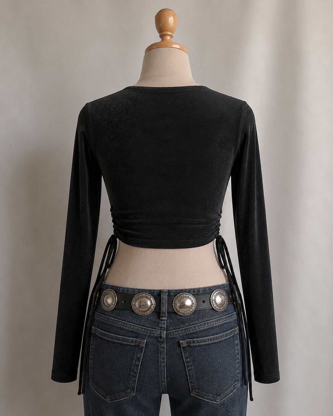 SUNDOWNER IN BERLIN VELOUR DRAWSTRING TOP