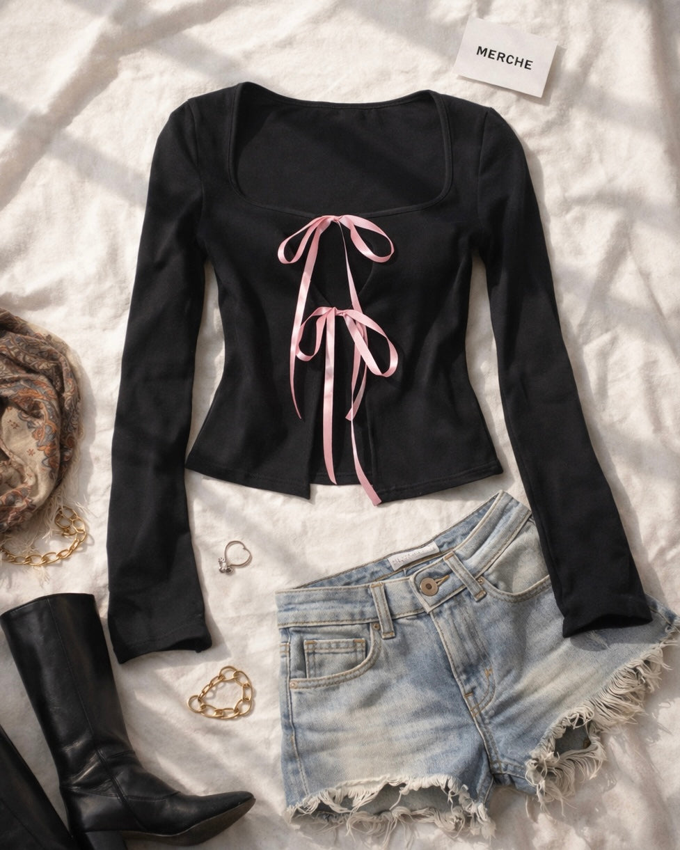 GET IT GIRL CUT-OUT BOW TOP