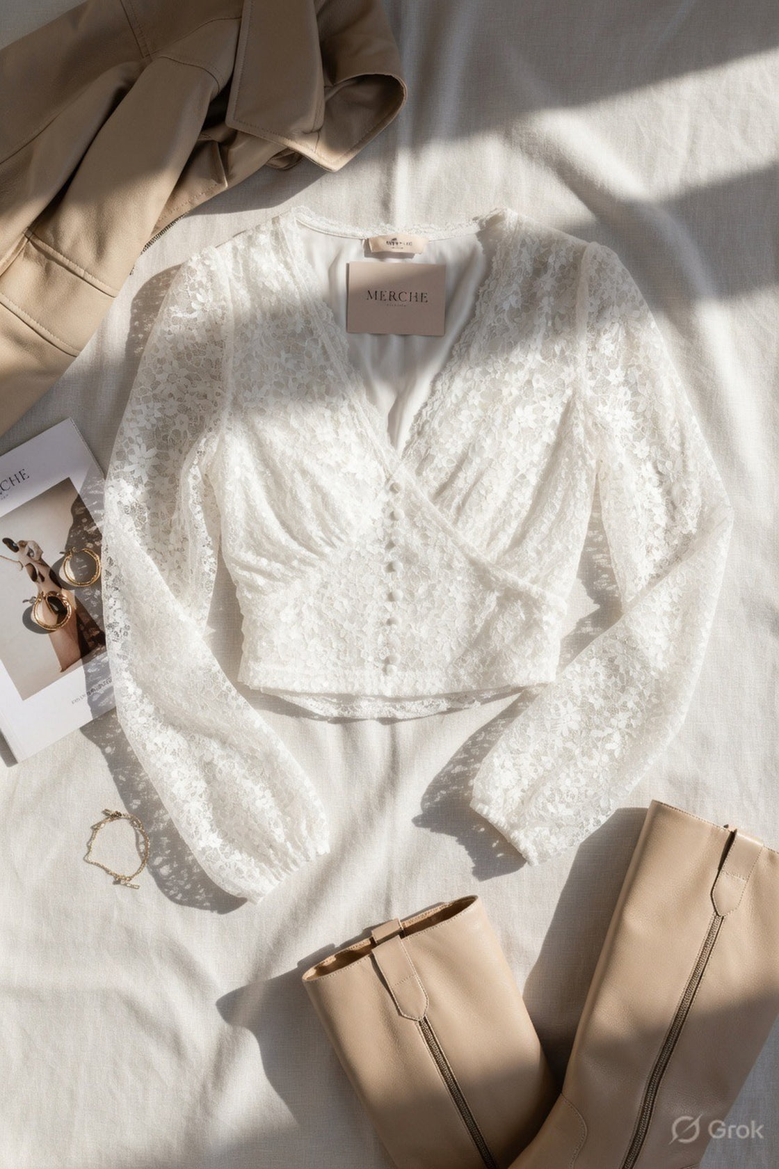 COASTAL BEAUT LACEY WHITE TOP