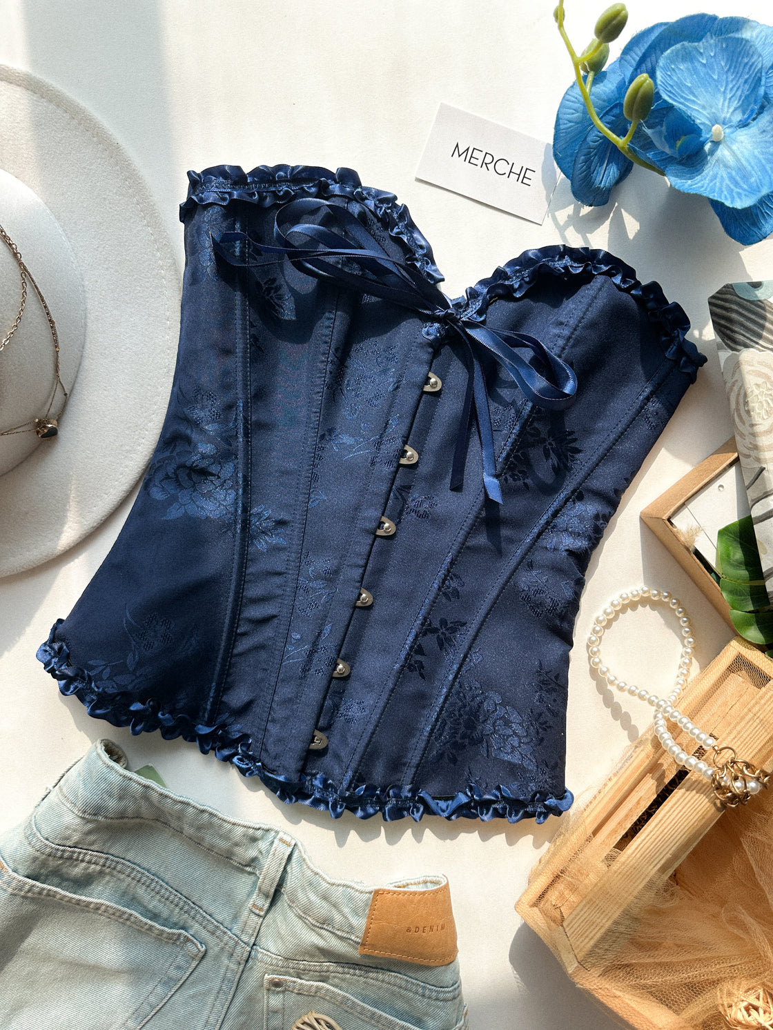 LOLA CALLED DEEP BLUE CORSET